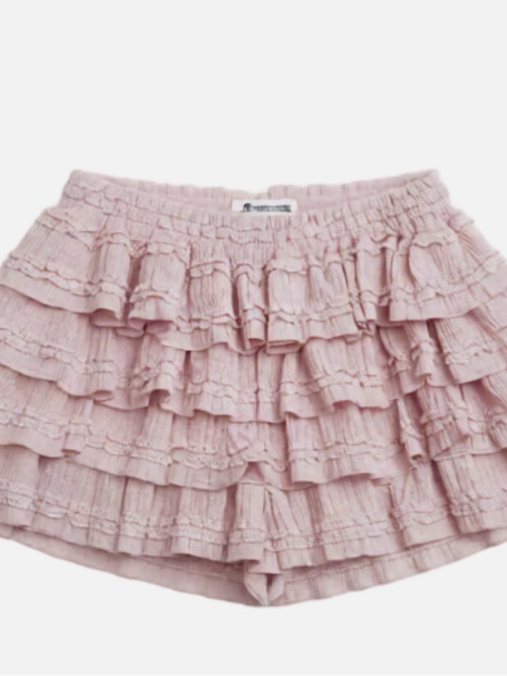 Ruffled Pink Tiered Skort - Women's Summer Layered Short